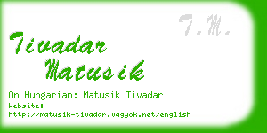 tivadar matusik business card